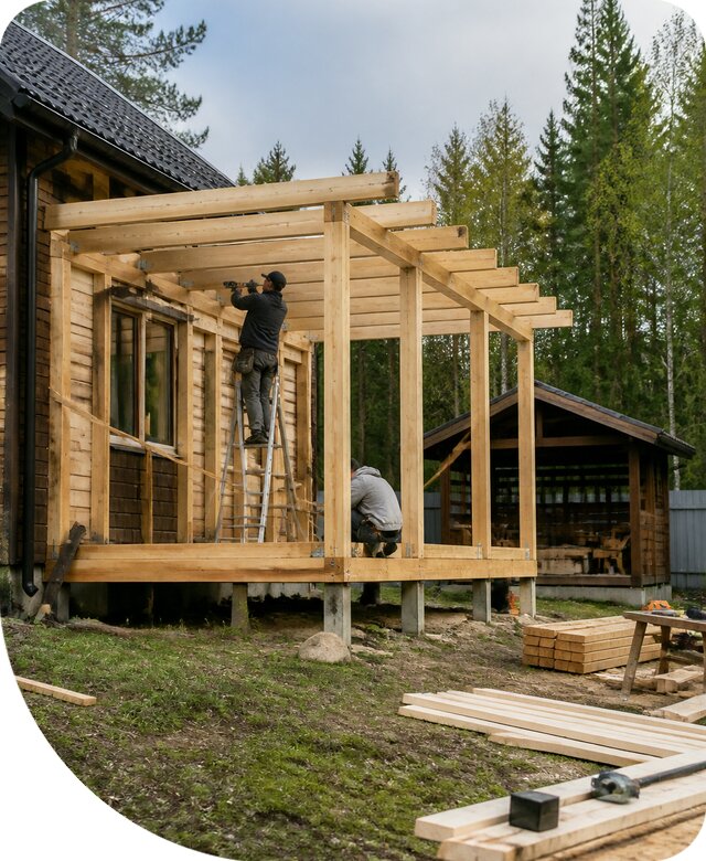 Строительство пристроек и построек на участке в Югорске
