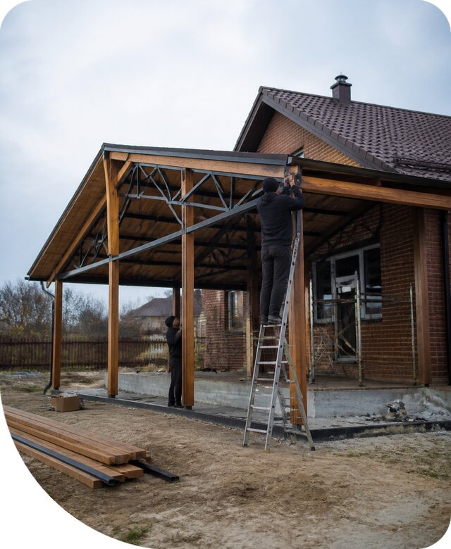 Пристройка навеса к дому и участку в Югорске под ключ